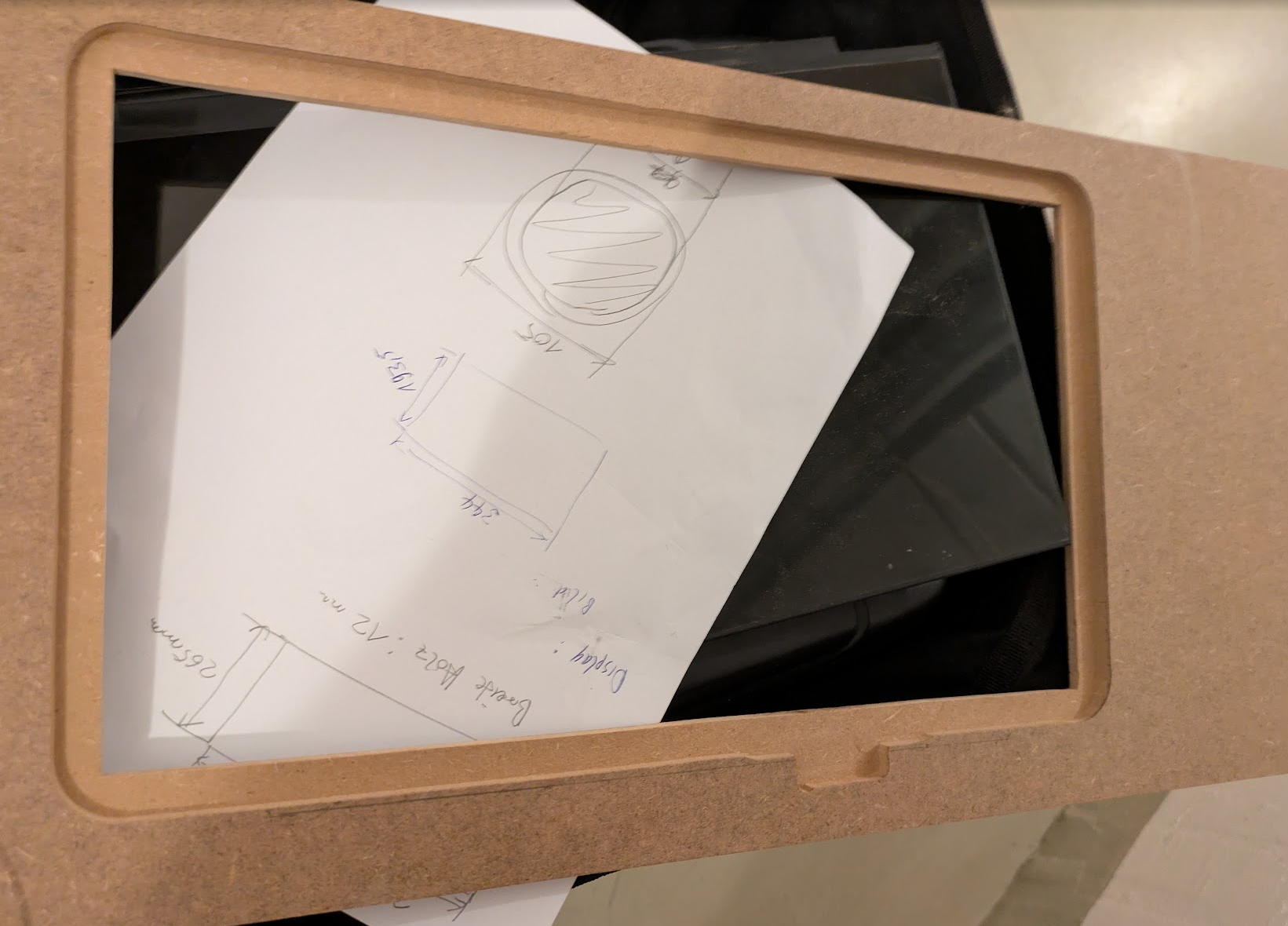 The panel for the speakers and the 15.8 inch display